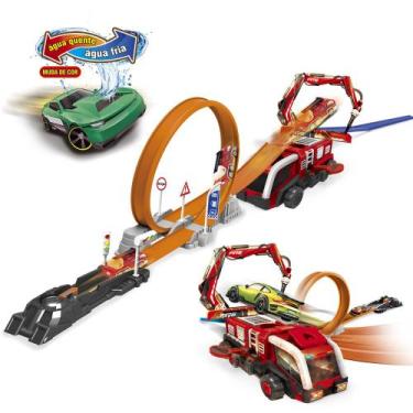 Imagem de Pista De Corrida Looping 360 Radical De Carrinhos Bombeiro - Pimpi