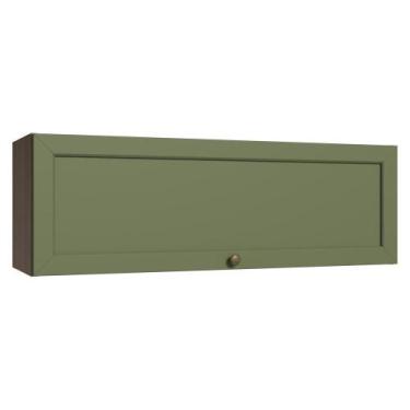 Imagem de Armário Aéreo 100 cm 1 Porta Basculante Vik Madesa R, Rustic/Verde