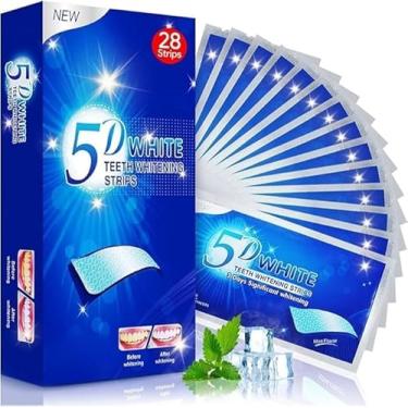 Imagem de Fitas Branqueadoras de Dentes 5D White, Tiras de Clareamento Dental com Sabor Menta, Refrescante e Confortável 21 envelopes contendo 42 fitas