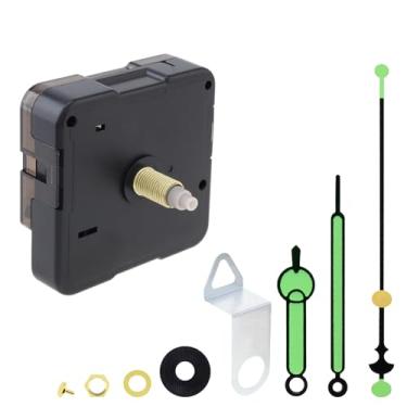 Imagem de MovFlax Kit de mecanismo de relógio silencioso de quartzo com comprimento de eixo de 20 mm (0,8 polegadas) com um conjunto de ponteiros brilhantes de 3,5 polegadas para bricolagem/reparo, comprimento