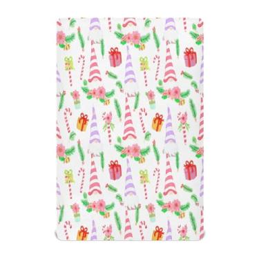 Imagem de Qilmy Lençóis de berço listrados de Natal de microfibra macia, respirável, elástico, para meninos e meninas, lençol com elástico para meninos e meninas, 132 cm x 71 cm, capa de colchão infantil