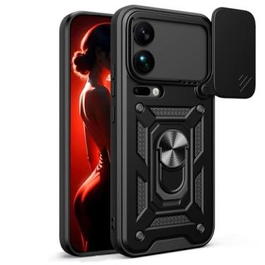 Imagem de CCSmall Capa para Xiaomi 17 Pro Max 5G com capa de lente de câmera deslizante para homens e meninos, capa durável à prova de choque de grau militar com suporte giratório para Xiaomi 17 Pro Max SJ