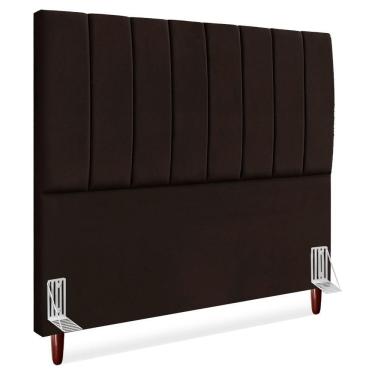 Imagem de Cabeceira Casal 140 Cm Com Frame Carla Suede Marrom Artte Marrom