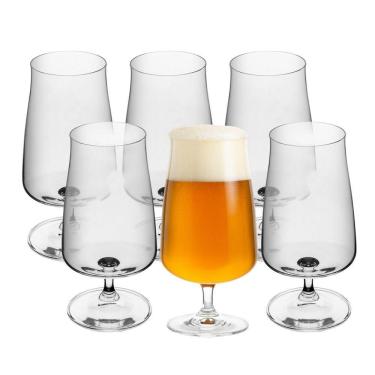 Imagem de Jogo 6 Taça De Cerveja Chopp De Cristal Ecológico 380ml Wolff