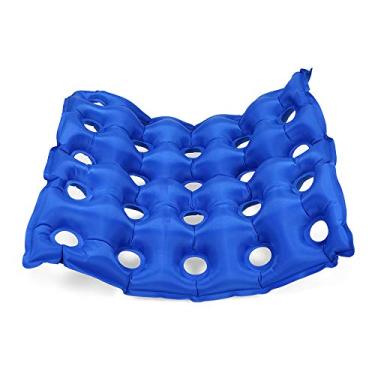 Imagem de Cojin Inflável de Ar em PVC Portátil com Bomba Manual para Alivio Dor Pontos Pressão Conforto Sessões Prolongadas Cadeira Rodas Carro Escritório Cama Previne e Trata Úlceras por 25 Buracos Anel Distri