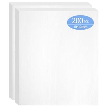 Imagem de Estabilizador de rasgar pré-cortado 200 folhas de 25 x 30 cm para bordado à máquina | Base fácil de descascar para remendos, chapéus, macacões, vestuário e pequenos projetos de bordado