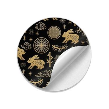 Imagem de Ladrilho Decorativo de Cerâmica com Estampa Zodíaco Chinês Coelho Padrão Sem Costura