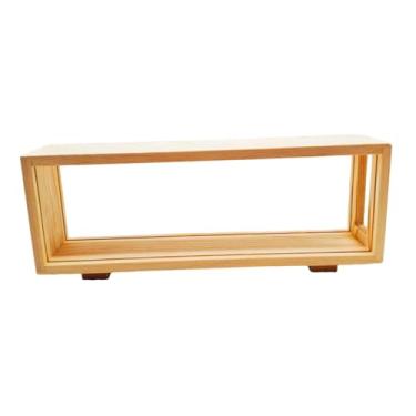 Imagem de Generic Caixa de Exibição de Fotos com Moldura Retangular de Madeira para Ambientes Internos, Dupla Face, Ideal para Lembranças, Colecionáveis ​​e Ingressos, Sem Cor