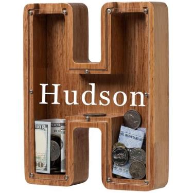 Imagem de Cofrinho de madeira para crianças personalizado com gravação a laser -