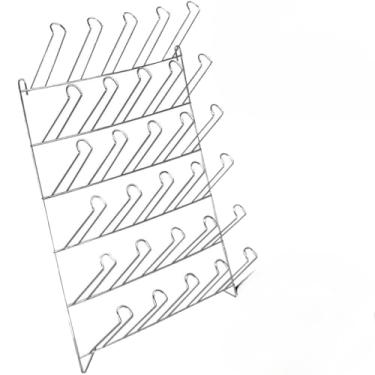 Imagem de Porta Copos Escorredor Secador de Parede Bar Restaurante Para 30 Copos Caneca Xicara Metal Cromado (24)