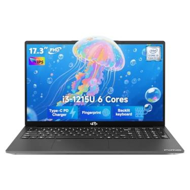 Imagem de NIMO 17.3" IPS FHD-Laptop, 6 Cores i3-1215U 16GB RAM 256GB SSD (Beat i5-1135G7, Up to 4.4GHz) Computer with 65W Type C Fingerprint Backlit Keyboard, for Home Student and Business