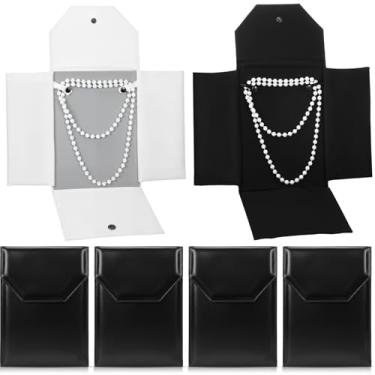 Imagem de Kigeli 4 peças, colar de couro PU, pasta para exibição de joias, 20 x 15 cm, grande estojo de joias de viagem, colar de Natal, organizador de presentes para mulheres