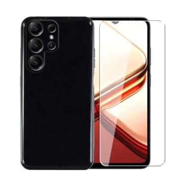 Imagem de WDMYLFTW Capa para Doogee Note 56X + película protetora de tela de vidro temperado - capa protetora de TPU (preta)