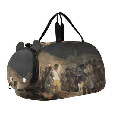 Imagem de Liberty French Painting Delacroix Bolsa esportiva para meninos e crianças pequenas bolsas de viagem bolsa de ginástica para crianças, Francisco Goya Terceiro de maio de 1808, Clássico