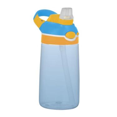 Imagem de Garrafa de água infantil Tritan de 473 ml com tampa de palha, garrafa de água esportiva reutilizável para escola, à prova de vazamento, copo infantil de 473 ml, alça de transporte, elegante gradiente