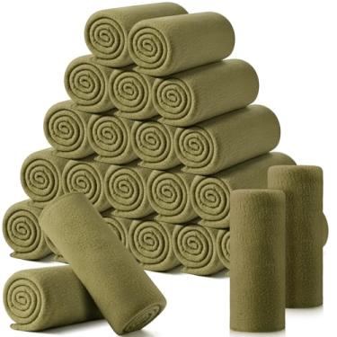 Imagem de Shimeyao 24 pacotes de cobertor de lã macio, quente, leve, cobertor aconchegante para casa, cama, sofá, escritório, presentes de casamento, adequado para estações, 127 x 152 cm (cinza oliva marrom)