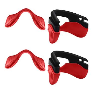 Imagem de MYCOURAG 2 pares de almofadas de nariz de substituição para óculos de sol Oakley Si M Frame 3.0 - Vermelho
