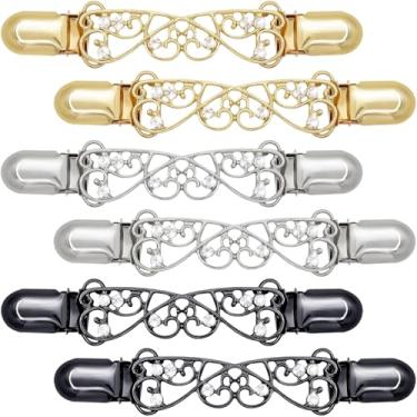 Imagem de 6 peças de clipes modelador de cintura clipes de suéter vintage modelador de cintura vestido modelador nas costas xaile suéter cardigã colarinho ajuste Wsist Cinch acessórios decorativos de roupas