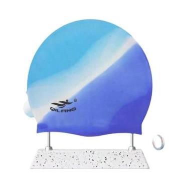 Imagem de Touca De Natação De Silicone Impermeável E Confortável Em Cores Sólida