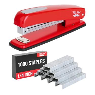 Imagem de Mr. Pen – Grampeador com grampos, grampeador vermelho, 1000 grampeadores para mesa, grampeadores de escritório, grampeador de mesa, grampeador de metal, grampeador padrão, grampeador e grampeador, materiais de escritório