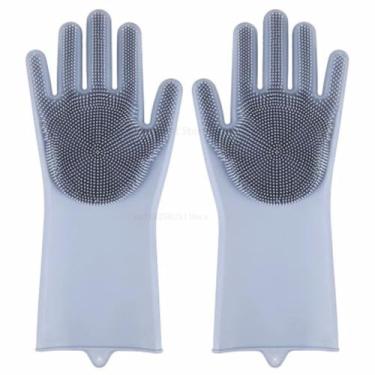 Imagem de Luva de Silicone para Lavar Louça com Cerdas Multiuso, Esponja Macia com Suporte para Pendurar, Maleável Resistente e Durável, Resistente e Prática, Casa e Cozinha