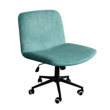 Imagem de NICEEC Capa para cadeira cruzada, sem braços, escritório, dormitório, secretária, capa de cadeira de vaidade, capas de cadeira de computador, encosto médio, largo, cadeira, sem braços, elastano, capa