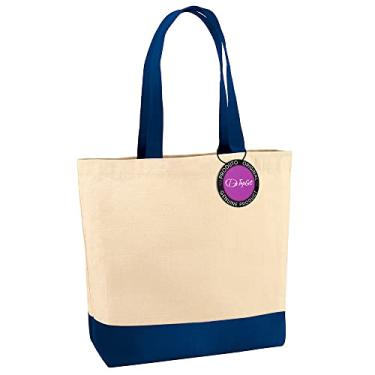 Imagem de Sacola Ecobag em Algodão com Bolso Interno Deep TopGet (Azul)