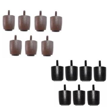 Imagem de Kit 7 Pés JR Para Cama Box Baú Queen Ou King 4cm de Altura Madeira Mac