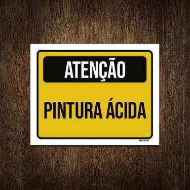 Imagem de Placa Atenção Pintura Ácida 36X46 - Sinalizo.Com