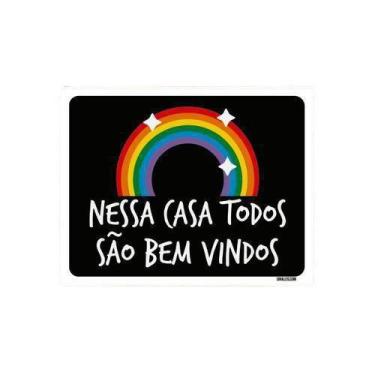 Imagem de Placa Decorativa - Nessa Casa Todos São Bem Vindos 36X46 - Sinalizo