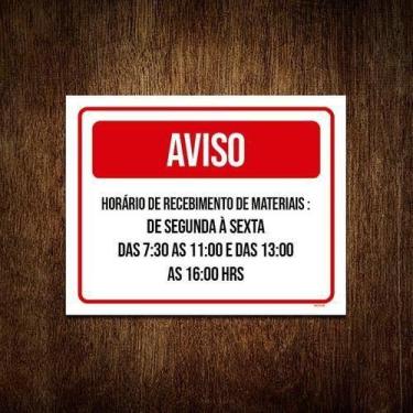 Imagem de Kit 10 Placa Sinalização - Aviso Recebimento Materiais - Sinalizo.Com