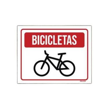 Imagem de Placa De Sinalização Entrada Estacionamento Bicicletas 27X35 - Sinaliz