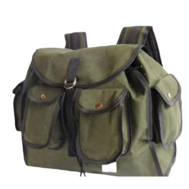 Imagem de Mochila lona camping pesca ferramentas em lona 4 bolsos G verde Ref. 0