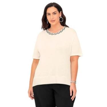 Imagem de Blusa Feminina Secret Glam Plus Size Detalhe na Gola Off White-Feminino