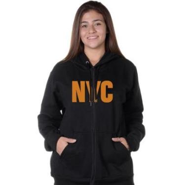 Imagem de MOLETOM ABERTO ESTAMPA NEW YORK CITY DOURADO-Feminino