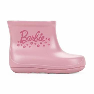Imagem de Galocha Mattel Fall Rain Hot Wheels Barbie Infantil Borracha, Rosa, 19