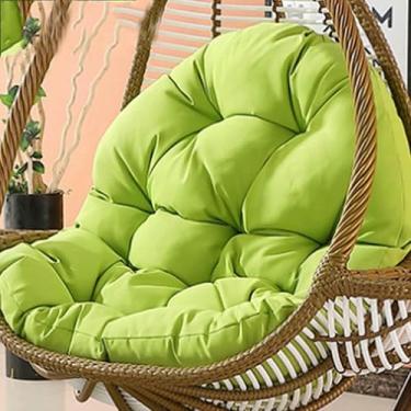 Imagem de Almofada para cadeira suspensa em formato de ovo de vime, almofada de substituição para cadeira de rede suspensa, almofadas grossas e impermeáveis ​​para cadeira suspensa em formato de ovo.