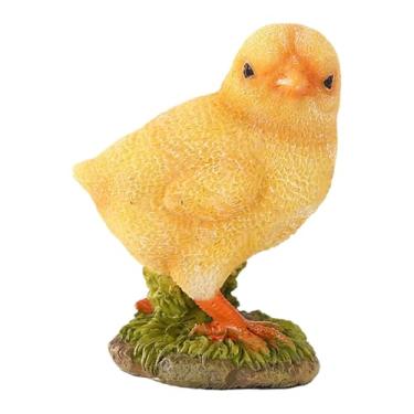 Imagem de FashionCha Estátua de Pintinho para Jardim, Miniatura de, Escultura em Resina para Uso Externo, Decoração de Natal, Cerca Ou Canteiro de Flores, Style C