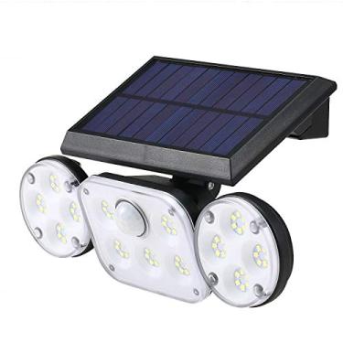 Imagem de Lâmpada de Parede Solar com Três Cabeças e Modos Iluminação IP65 Energia Sem Fios Necessários 70LED 78LED 70COB Painel Polisilício Indução IR 3-5m 300