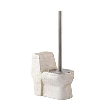 Imagem de Escova de vaso sanitário Suporte de escova de vaso sanitário criativo feito à mão escova de vaso sanitário de aço inoxidável escova de limpeza de cabo longo conjunto de escovas de vaso sanitário e