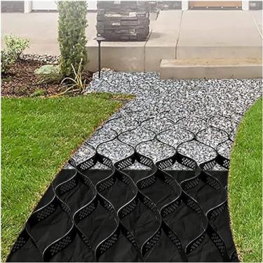Imagem de Geogrelha de pavimentação de caminho de jardim, grade de cascalho de resistência à tração, para inclinação/calçadas/garagem, 5-10 m de comprimento, fácil de dobrar e esticar (tamanho: 10 m x 6 m (33