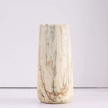 Imagem de 5sssallefaa Linhas de moda piso de mármore sala de estar vaso de cerâmica vaso de flores inserir flores secas ornamentos de mesa para sala de estar (tamanho: G) ()