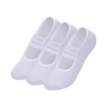 Imagem de Meias De Yoga, Pilates E Dança Femininas Antiderrapantes, 3 Pares, Res