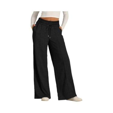 Imagem de Calças De Moletom De Cintura Alta Para Mulheres, Estilo Streetwear, La