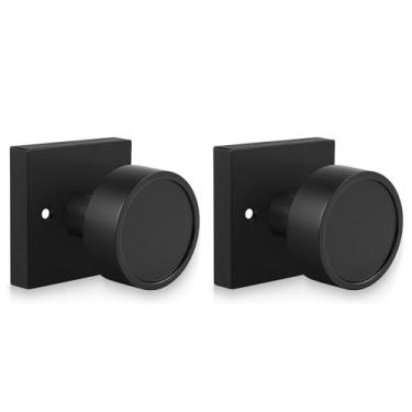 Imagem de Goldenwarm Maçanetas pretas falsas, sem giro, maçanetas inativas para portas de armário, maçanetas resistentes de liga de zinco a granel (2 peças)