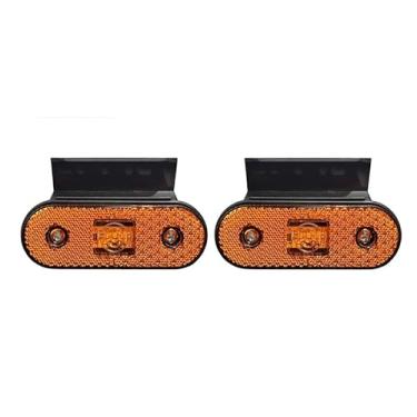 Imagem de Lanterna Delimitadora Lateral LED Âmbar 12V/24V Kit 2UN, Resistente à impacto, IP65, Ideal para Caminhão Carreta Reboque