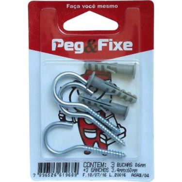 Imagem de Cartela Escapula Com Bucha 6 Peg&Fixe Kit Com 6 Pecas Aesb/04 - FIXTIL