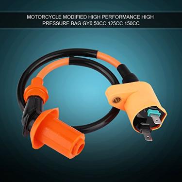 Imagem de Yinhing Bobina de Ignição Bobina de Ignição de Alto Desempenho para GY6 Motor Motocicleta Dirt Bike Scooter Ciclomotor Laranja Preto Plástico Metal 450mm 110g (Laranja)