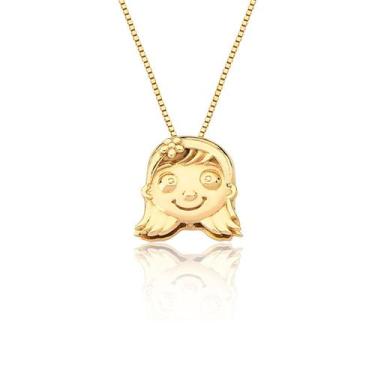 Imagem de Pingente Menina Filha kids Boneco Corrente Feminina Ouro 10k - MAEHLER