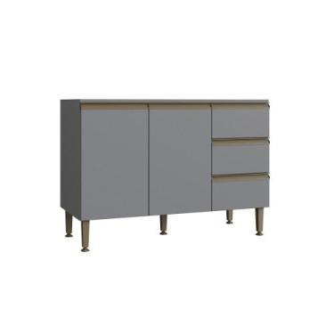 Imagem de Balcão para Pia Greta 2 Portas 3 Gavetas - IRM, CINZA